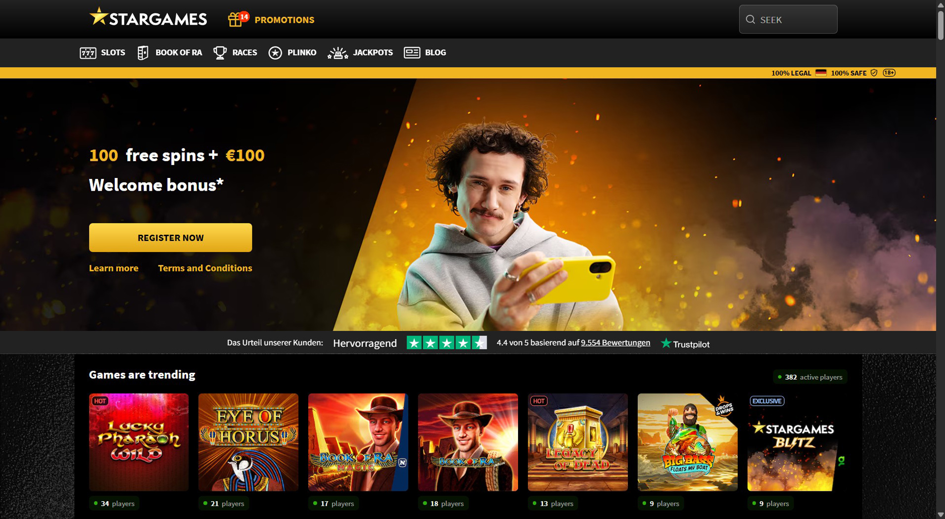 7. StarGames- Ausgewogenes PayByPhone Casino-Angebot